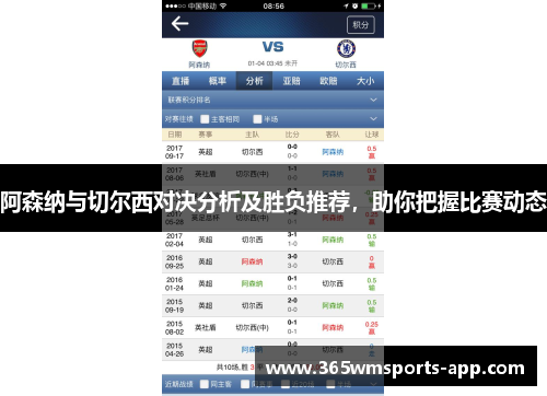 阿森纳与切尔西对决分析及胜负推荐，助你把握比赛动态
